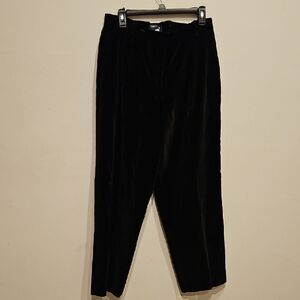 Elegant Black Velvet Women's Straight Leg Pants